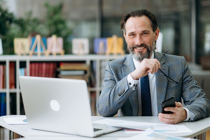 Portrait Man Business Successful Formal Work