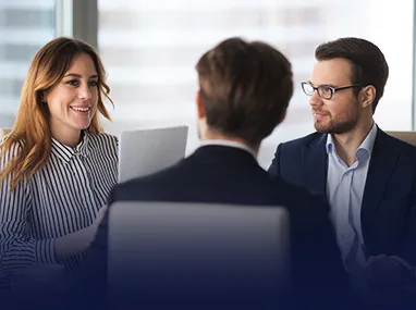 Businesswoman Talking To Business Partners