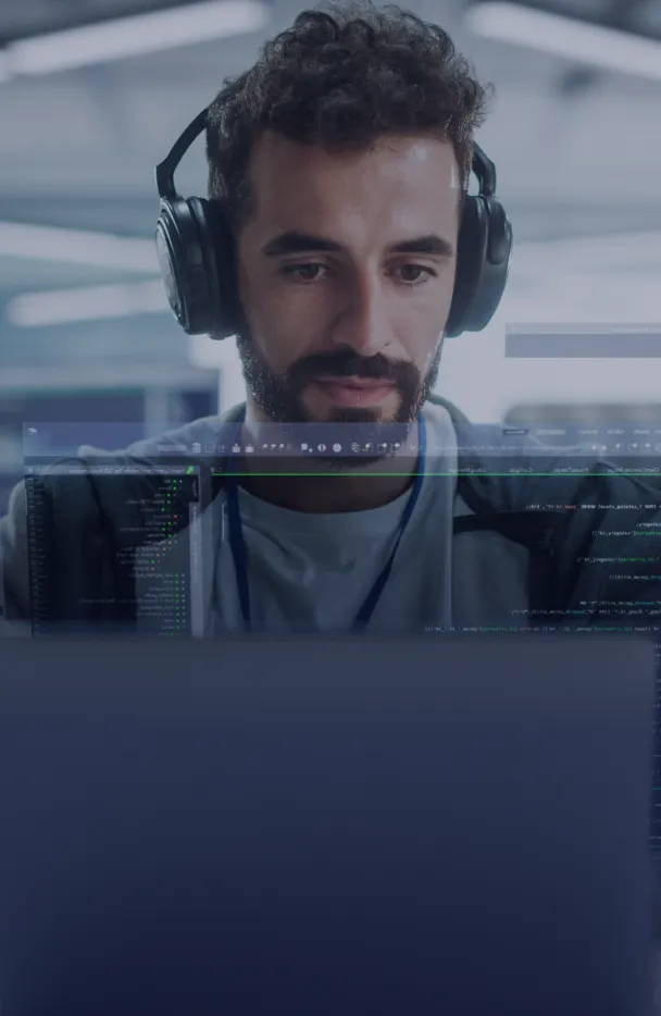 Computer Professional Coding Wearing Headset