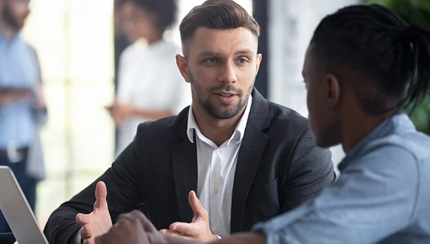 Confident Businessman Talking