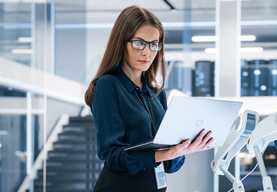 Engineer Holding A Laptop