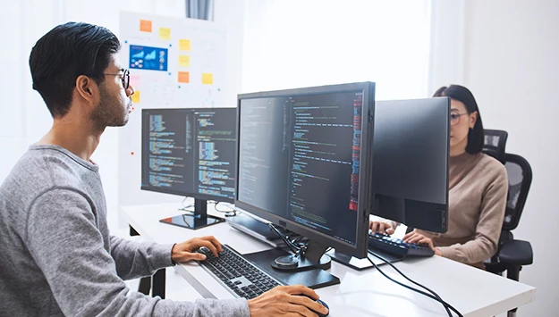 Focused Web Developers While Programming