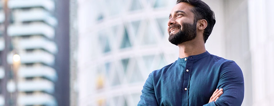 Man Thinking Of Successful Future Vision2
